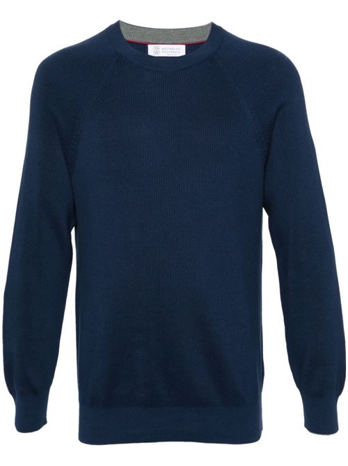 Imperial blue cotton knitwear Brunello Cucinelli | M29400100CL598